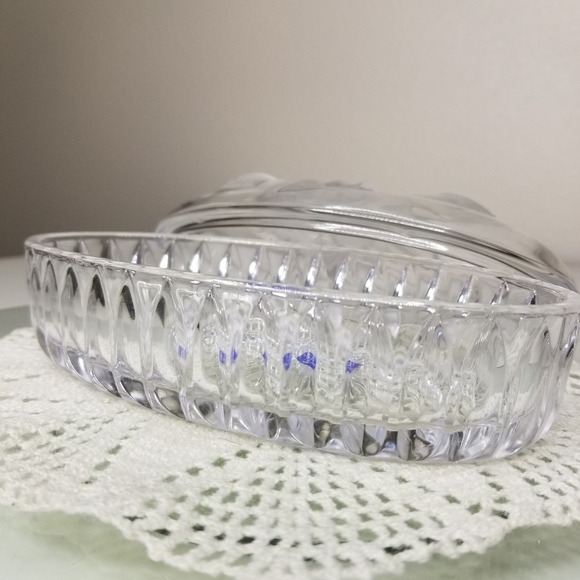 Mikasa Studio Nova Oval Frosted‎ Iris Cyrstal Lid Trinket Dish Candy Trea… - Picture 6 of 12